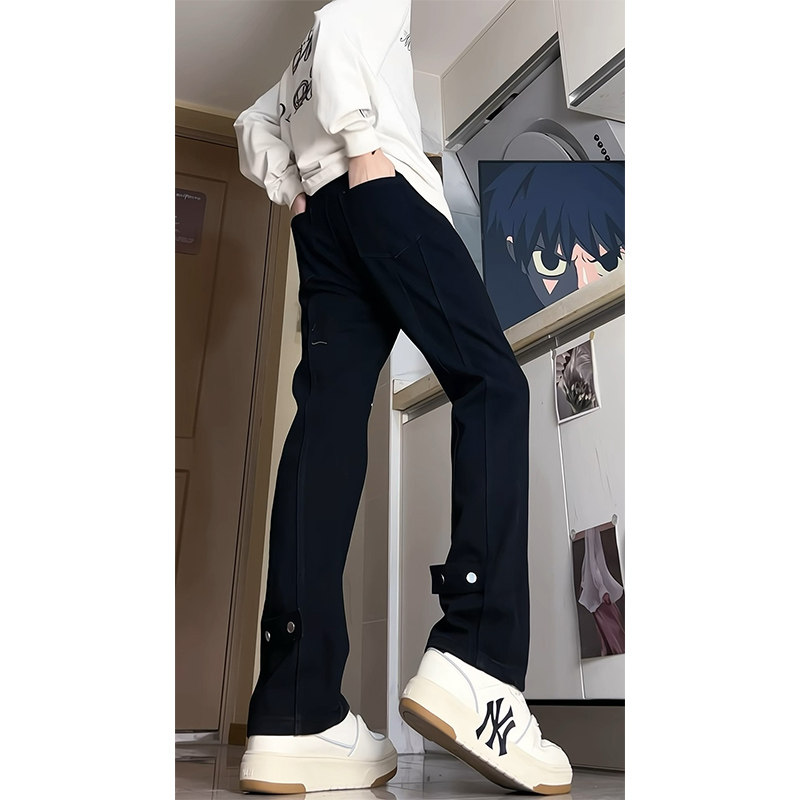 A417ANK806P45男士春季排扣牛仔裤百搭带铆钉休闲裤，男装休闲裤，电商A417A