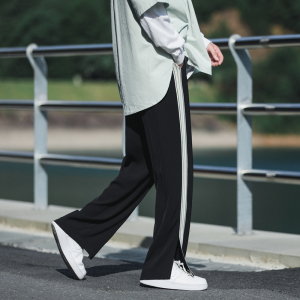 B339 BK83夏季冰丝长裤男织带休闲小西裤开衩设计裤子P45 控68，男装西裤，电商A417A