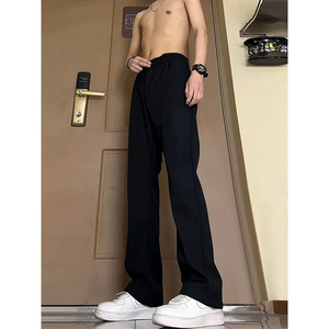 A417A BK9365 P35新款男士休闲西裤微喇冰丝长裤百搭图片