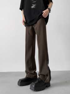 A417A BK77新款男士小拉链高级感设计小西裤休闲百搭裤子p50，男装西裤，电商A417A