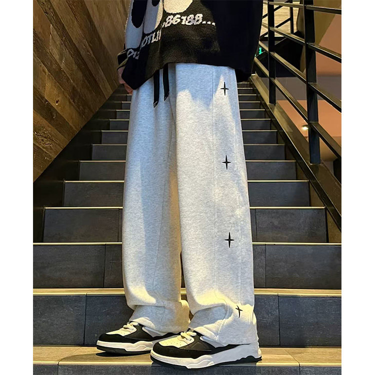 A417ACK19P35男士休闲宽松直筒加绒加厚卫裤,男装休闲裤,电商A417A