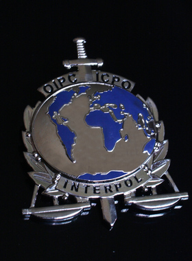 美国徽章 金属徽章 国际刑警 INTERPOL 反恐专家 胸徽 纯铜