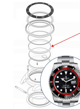 116610手表玻璃凸令 胶圈防水垫圈适配劳力士潜航者水鬼机械表蒙