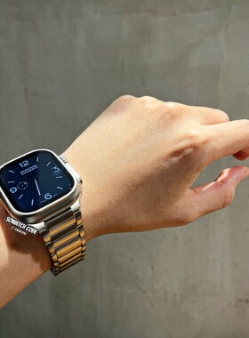 SOWHATLAB适用applewatchultra2钛金属表带钛合金苹果手表10代46m
