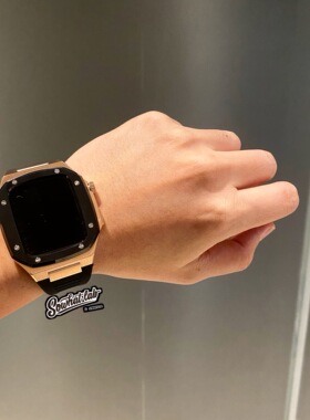 SOWHATLAB适用iwatch7苹果手表改装橡胶表带改造45applewatch41