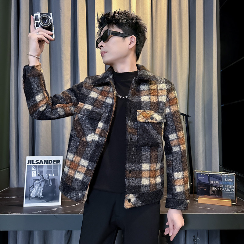 312A-S51-P130控170秋冬季呢子韩版男装夹克潮流高级秋冬上衣C,男装夹克,星座312A