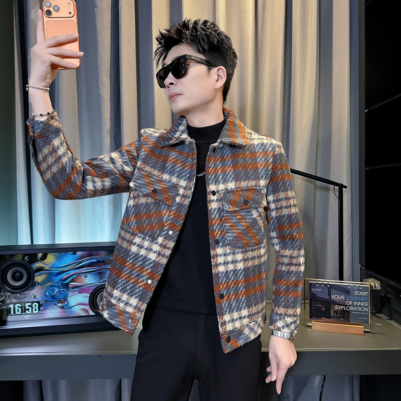 312A-S59-P130 控170 秋冬季呢子韩版男装夹克潮流高级秋冬上衣D