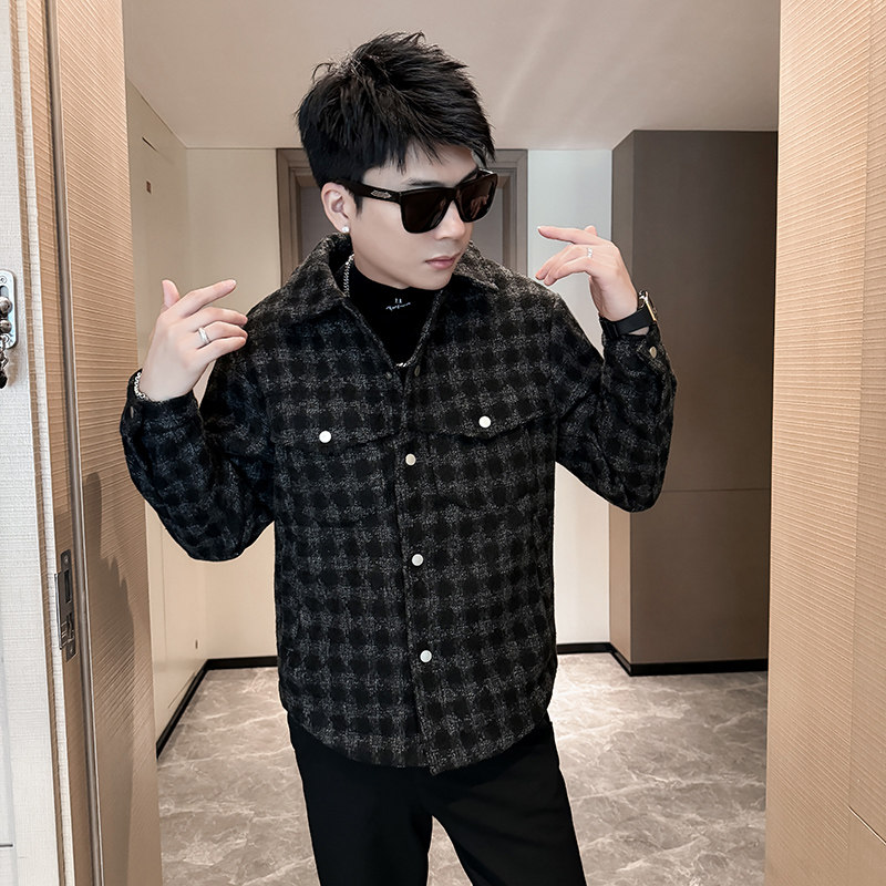 312A-9910-P130控170秋冬季呢子韩版男装夹克潮流高级秋冬上衣B,男装夹克,星座312A