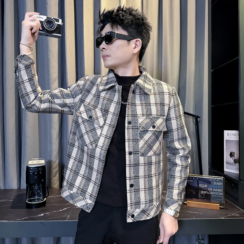 312A-S54-P130控170秋冬季呢子韩版男装夹克潮流高级秋冬上衣A,男装夹克,星座312A