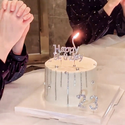 钻石女神英文生日圣诞蛋糕装饰