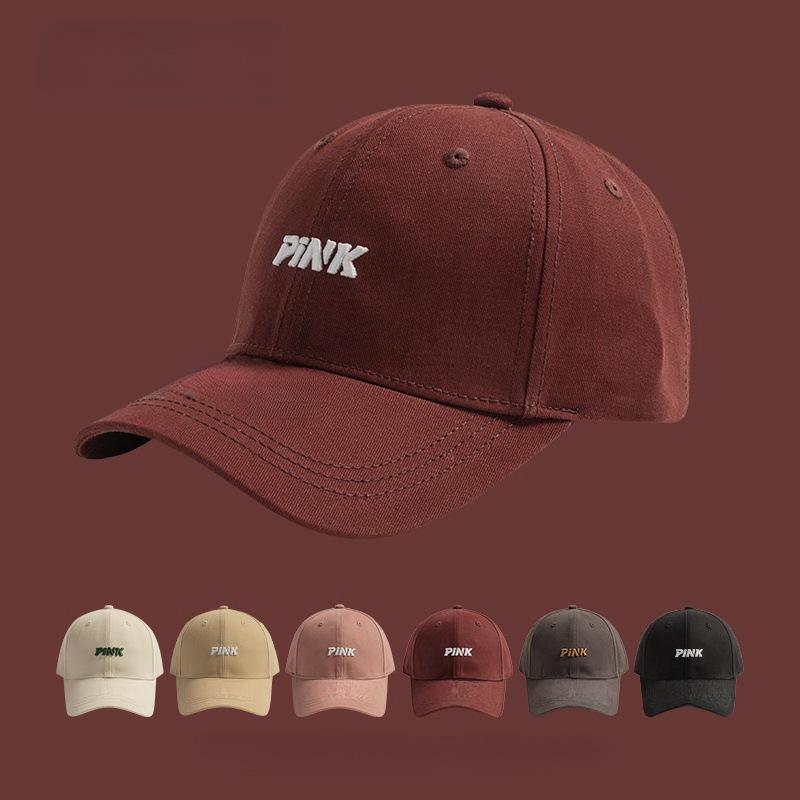 硬顶大头围帽子女深顶弯檐帽檐刺绣鸭舌帽百搭潮男休闲棒球帽遮阳