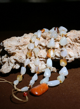 新疆和田玉◆油润48.9克白玉籽料原料原石项链◆和田籽玉◆