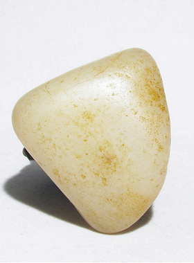 洒金皮128.8克白玉◆新疆和田玉籽料原石原料◆天然真皮籽玉◆