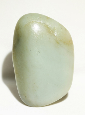 油润细腻289.3克青白玉把件手玩件新疆和田玉籽料原石料独籽玉