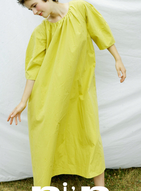 Nin vol.1| 2025 原创复古度假长绒棉露背空中袖设计感宽松连衣裙