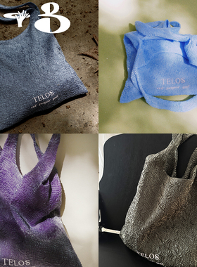 TELOS | Cudd 小众设计褶皱刺绣双层环保袋托特包单肩包购物袋