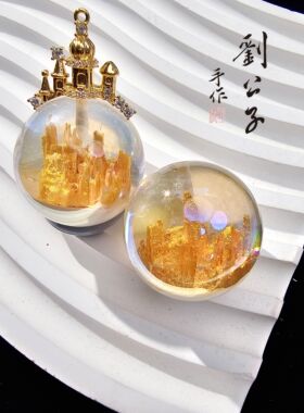 高定爆款梦幻城堡镶锆捕梦网皇冠刘公子手作diy手工串珠饰品配件