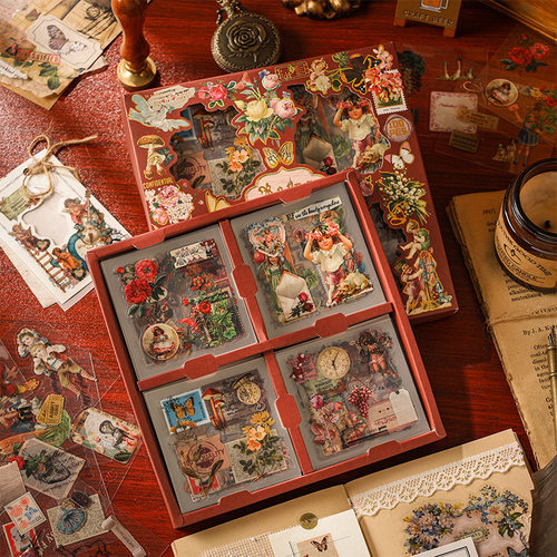 100张贴纸不重复PVC少女礼盒手账