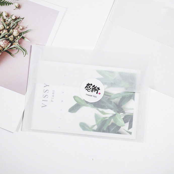 复古半透明硫酸纸信封小清新文艺简约磨砂日系信封信纸明信片收纳