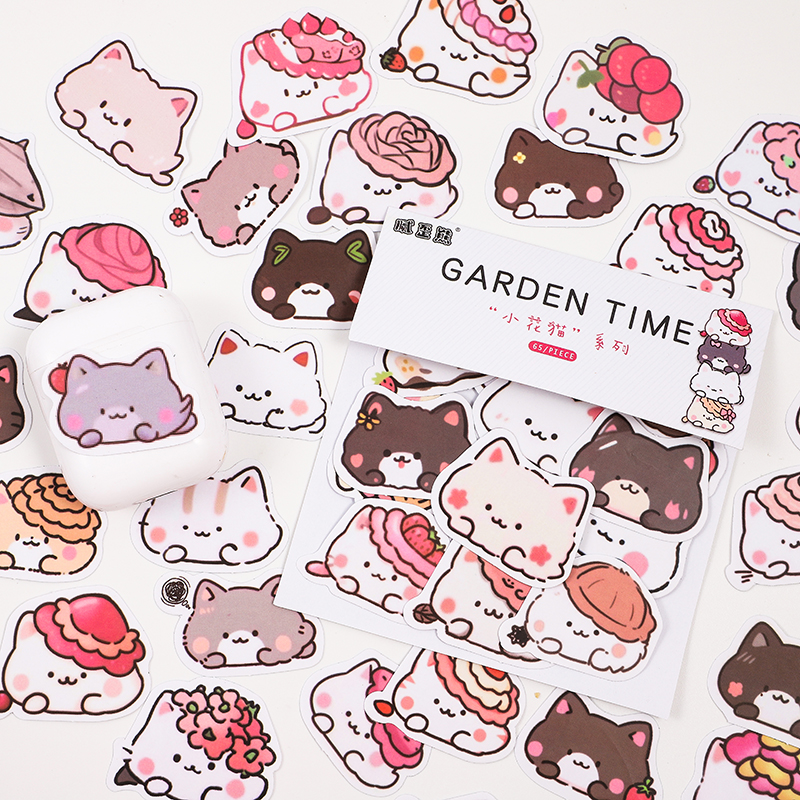 腻歪熊小花猫咪贴纸手账儿童