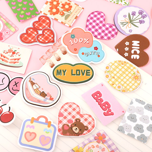 韩国ins风可爱小方格高颜值少女心贴纸手帐装饰素材diy相册贴画