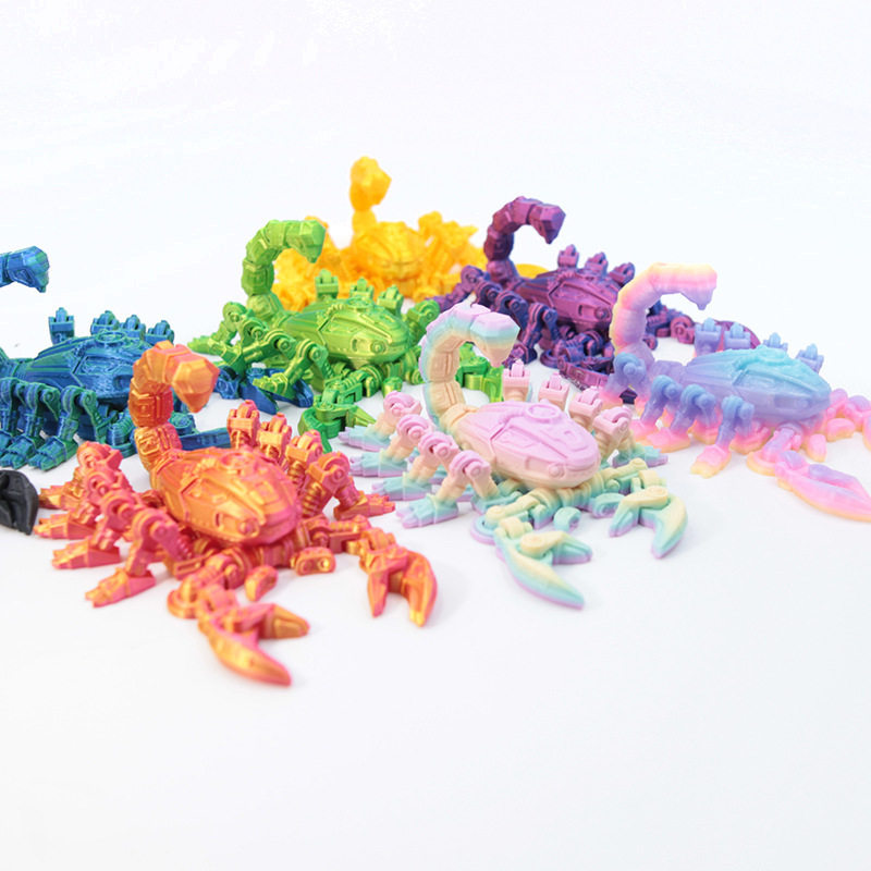 赛博机械蝎子3d打印可动关节摆摊儿童玩具动物模型小礼品摆件大全图片
