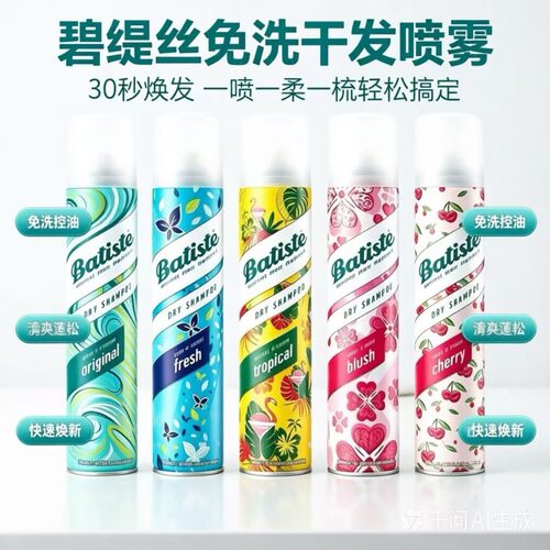 英国免洗头Batiste去油喷雾