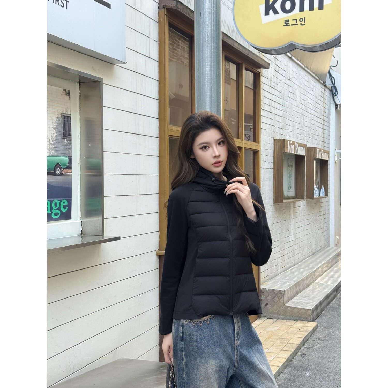 Cyuenyuen予恩/95白鹅绒轻薄保暖修身连帽羽绒服休闲显瘦外套女