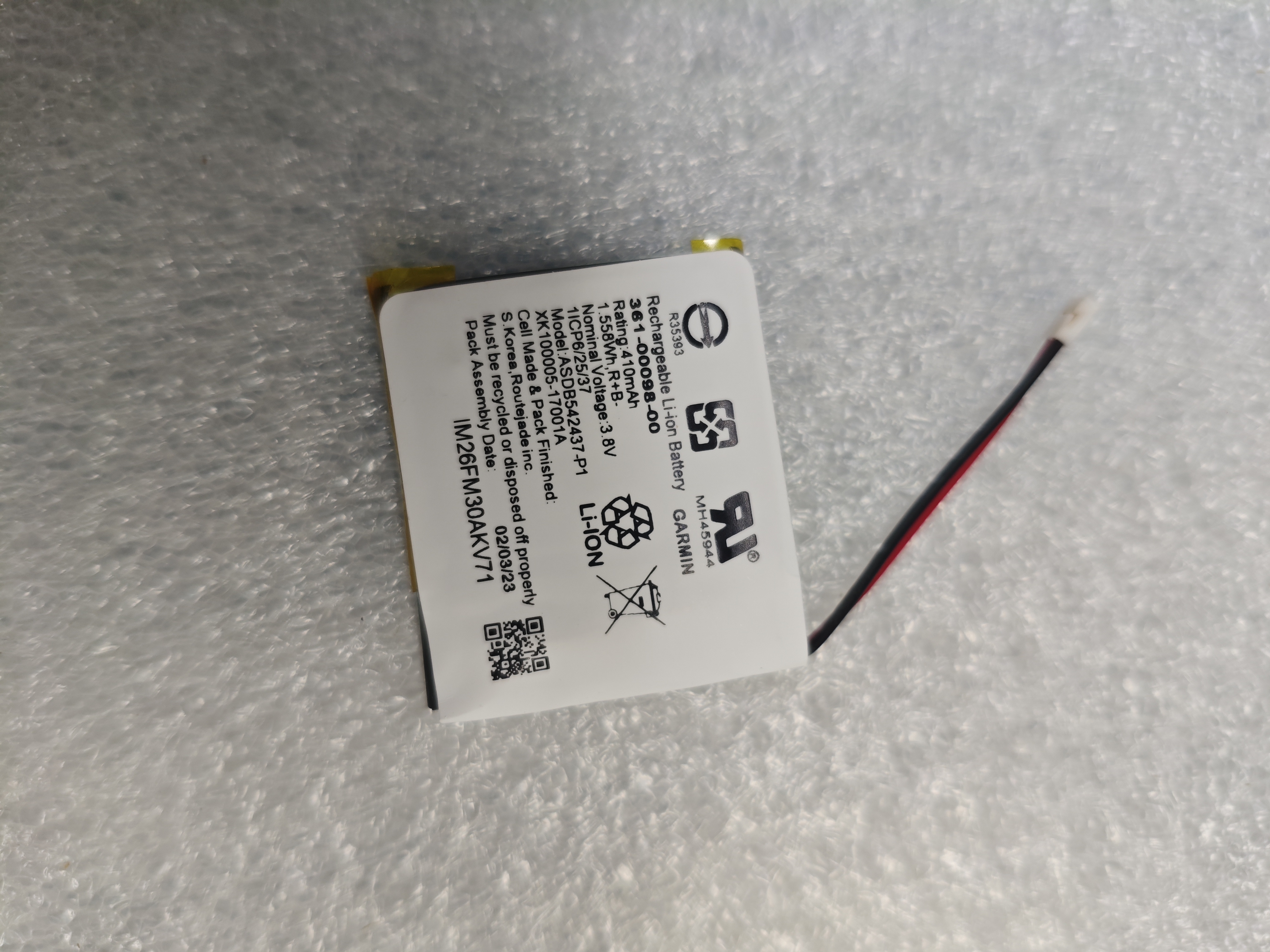 佳明Fenix 5X, Fenix 5X Running手表电池, 361-00098-00
