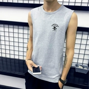 Áo vest mỏng nam mùa hè cotton rộng tay áo thun không tay Phiên bản Hàn Quốc của thương hiệu áo thun thể thao nam size lớn - Áo vest cotton