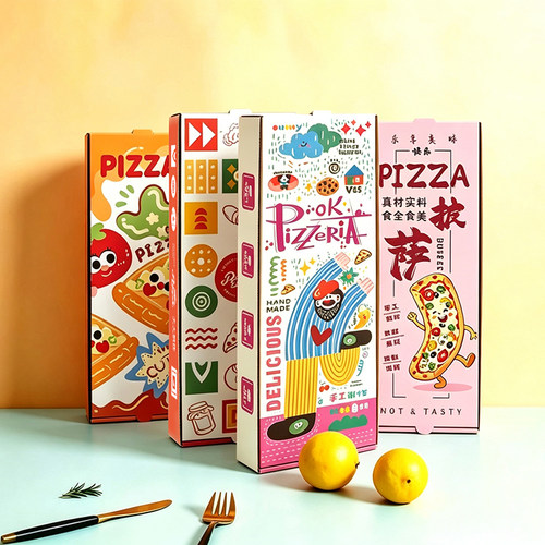 一人食披萨盒加厚长方形Pizza打包底特律铝膜保温包装定制批发