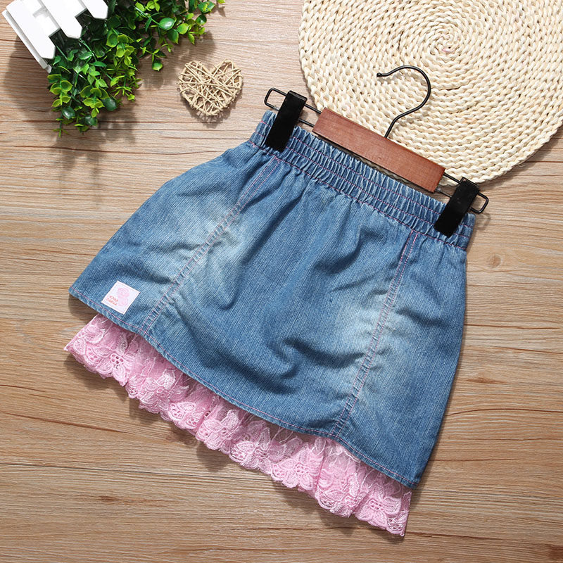 女童装半身牛仔裙春秋季儿童学生甜美蕾丝花边女孩公主裙可爱宝宝,童装/婴儿装/亲子装,半身裙,淘宝优惠券,粉丝福利购,淘宝优惠卷