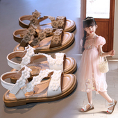 儿童女孩软底防滑沙滩鞋 女童凉鞋 2026新款 花朵百搭露趾公主鞋 韩版