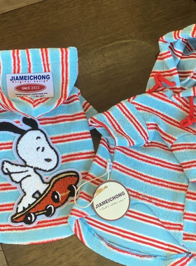 秋冬宠物衣服猫咪狗狗加绒保暖小型犬泰迪比熊卡通弹力连帽卫衣