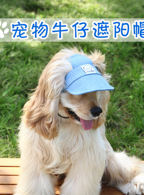 宠物狗狗夏季专用可爱帽子遮阳露耳朵小型犬泰迪中型犬猫咪鸭舌帽