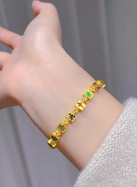 古法仿真黄金色麻将十三幺手链