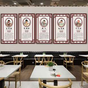 中华名医简介人物画像中医馆背景墙壁装饰挂画诊所布置五禽戏挂图