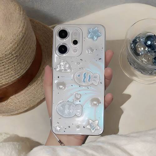 立体海洋小鱼OPPOreno14手机壳