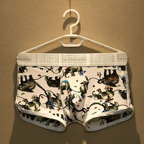 3条冰丝男士内裤性感印花平角裤