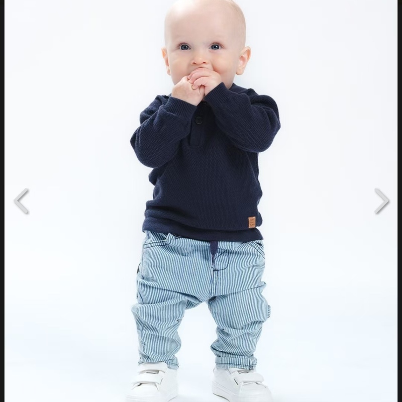 丹麦Hust 儿童毛衣男女宝宝打底衫薄款百搭polo长袖小翻领针织