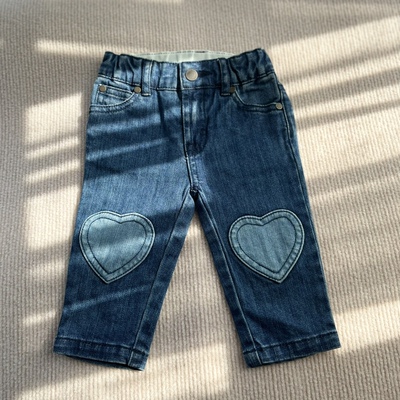 元 英国 Stell*  爱心牛仔裤宝宝裤子婴儿长裤