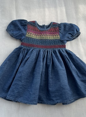 元 英国 Stell* 宝宝薄款牛仔连衣裙夏季纯棉婴儿夏装女童上衣