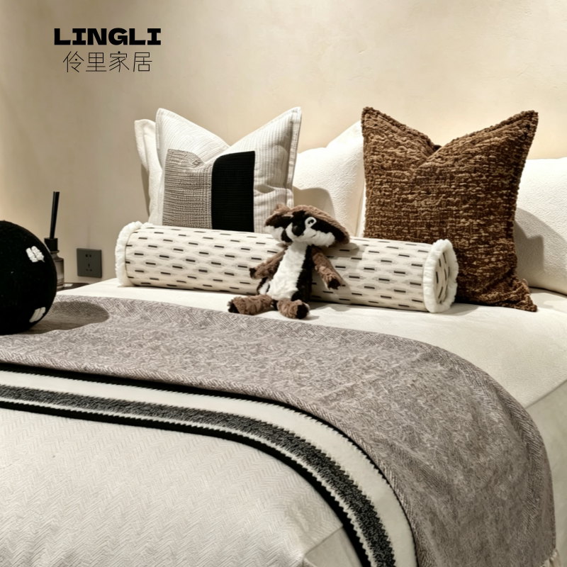 LINGLI伶里 儿童房黑白现代床上用品软装样板间私宅多件套床品