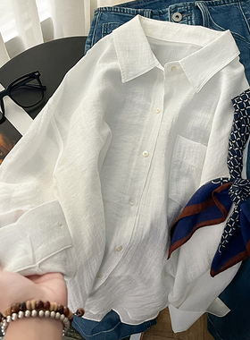 CoMo 新款亚麻混纺百搭时尚韩版设计舒适爆款通勤细格纹衬衫6078