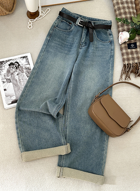 1CoMo 新款百搭时尚休闲日常通勤耐磨韩版舒适直筒牛仔裤15177