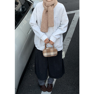 CoMo 8220 秋冬韩系卫衣女小标刺绣宽松慵懒风休闲百搭外穿套头衫