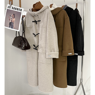 连帽牛角扣长款 1CoMo 秋冬保暖通勤气质韩版 百搭时尚 外套7069 新款