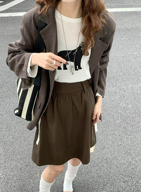 CoMo 新款秋季百搭时尚韩版设计感天丝亚麻混纺休闲通勤风衣5751