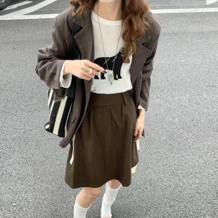 韩版 CoMo 百搭时尚 秋季 设计感天丝亚麻混纺休闲通勤风衣5751 新款