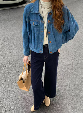 CoMo 新款秋季百搭时尚韩版设计感日常通勤水洗牛仔休闲外套2922